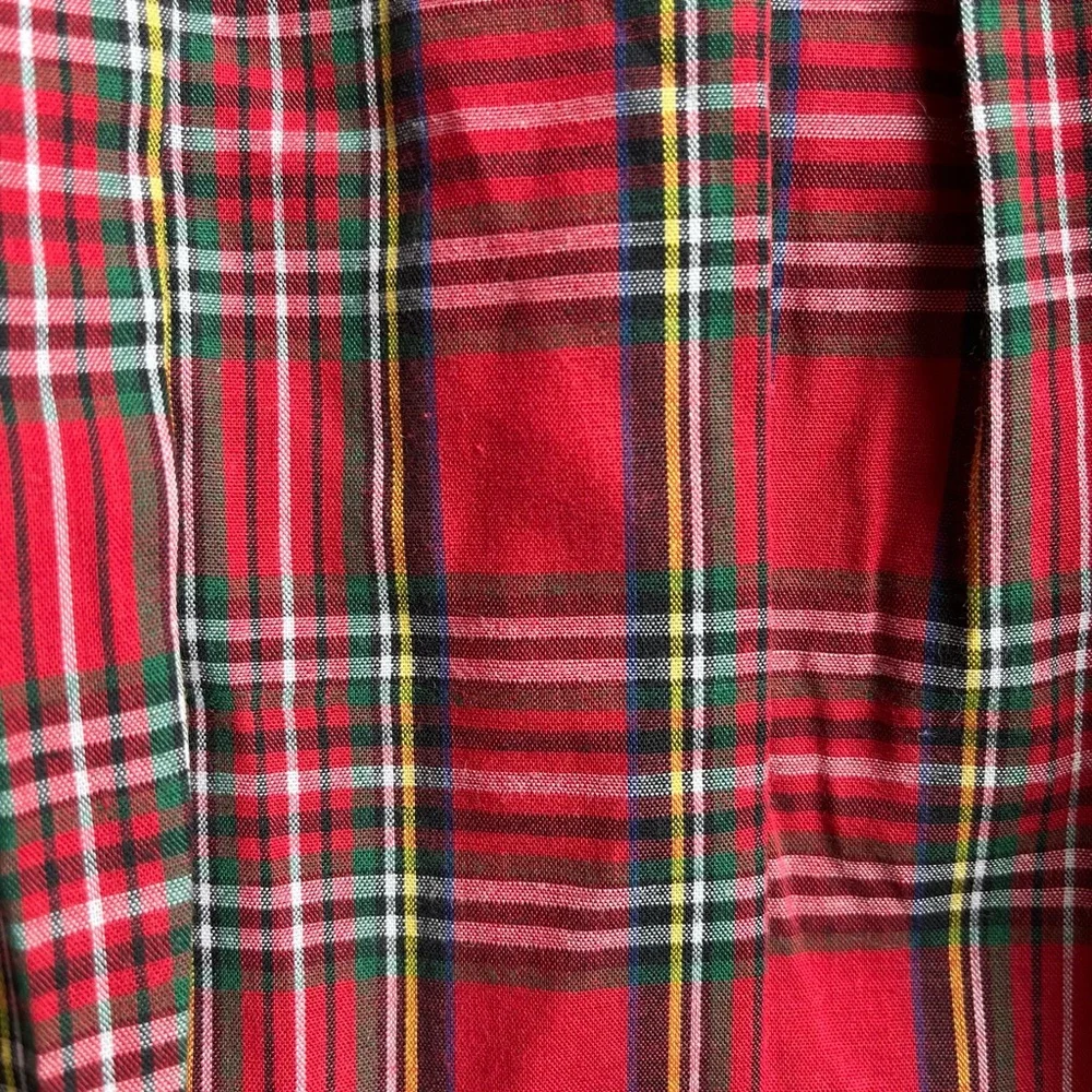 Vintage “Hearts Designs” Red Plaid Dress with Doll Appliqué. 24 months